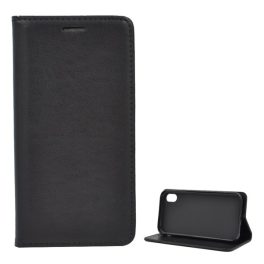   Tok álló, bőr hatású (FLIP, oldalra nyíló, asztali tartó) FEKETE