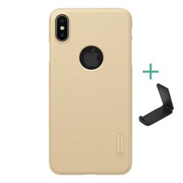 NILLKIN SUPER FROSTED műanyag telefonvédő (gumírozott, érdes felület, logó kivágás + asztali tartó) ARANY   NILLKIN SUPER FROSTED műanyag telefonvédő (gumírozott, érdes felület, logó kivágás + asztali tartó) ARANY