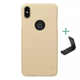   NILLKIN SUPER FROSTED műanyag telefonvédő (gumírozott, érdes felület, logó kivágás + asztali tartó) ARANY