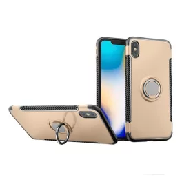   Szilikon telefonvédő (asztali tartó, tartógyűrű, mágneses, karbon minta) ARANY