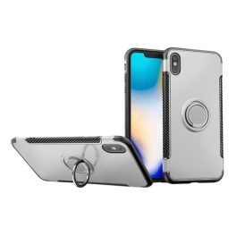 Szilikon telefonvédő (asztali tartó, tartógyűrű, mágneses, karbon minta) EZÜST   Szilikon telefonvédő (asztali tartó, tartógyűrű, mágneses, karbon minta) EZÜST