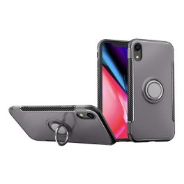 Szilikon telefonvédő (asztali tartó, tartógyűrű, mágneses, karbon minta) SZÜRKE   Szilikon telefonvédő (asztali tartó, tartógyűrű, mágneses, karbon minta) SZÜRKE