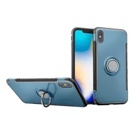   Szilikon telefonvédő (asztali tartó, tartógyűrű, mágneses, karbon minta) VILÁGOSKÉK