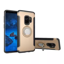   Szilikon telefonvédő (asztali tartó, tartógyűrű, mágneses, karbon minta) ARANY