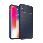 Szilikon telefonvédő (ütésállóság, légpárnás sarok, karbon minta) SÖTÉTKÉK