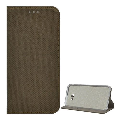 Tok álló, bőr hatású (FLIP, oldalra nyíló, asztali tartó, rombusz) ARANYBARNA