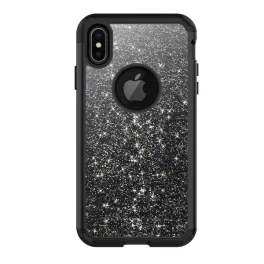   Defender szilikon telefonvédő (ütésállóság, flitteres, logó kivágás) FEKETE