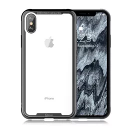   ROAR GLASS AIRFRAME szilikon telefonvédő (ütésállóság, üveg hátlap) FEKETE