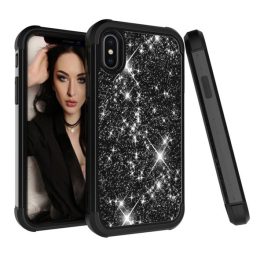 Defender szilikon telefonvédő (ütésállóság, műanyag keret, flitteres) FEKETE   Defender szilikon telefonvédő (ütésállóság, műanyag keret, flitteres) FEKETE