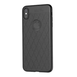   HOCO ADMIRE szilikon telefonvédő (ultravékony, 0.8mm, lyukacsos, rombusz, logó kivágás) FEKETE