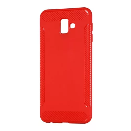 Szilikon telefonvédő (ütésállóság, karbon minta) PIROS