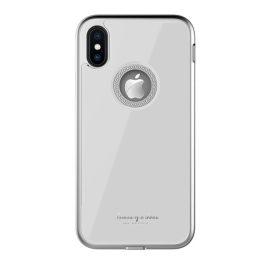 WK GINSTONE műanyag telefonvédő (ütésállóság, üveg hátlap, strasszkő, logó kivágás) FEHÉR   WK GINSTONE műanyag telefonvédő (ütésállóság, üveg hátlap, strasszkő, logó kivágás) FEHÉR