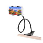 Asztali tartó (asztalra csiptethető, csipeszes tartó rész, 360°-os, flexibilis, 57cm, 7" méretig) FEKETE