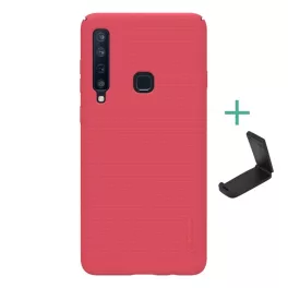   NILLKIN SUPER FROSTED műanyag telefonvédő (gumírozott, érdes felület + asztali tartó) PIROS