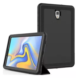   Defender gumi telefonvédő (FLIP előlap, műanyag belső, TRIFOLD, asztali tartó, ütésállóság) FEKETE