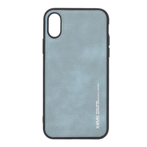 X-LEVEL szilikon telefonvédő (bőr hatású hátlap) CYAN