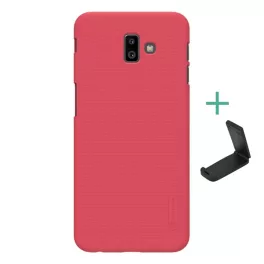   NILLKIN SUPER FROSTED műanyag telefonvédő (gumírozott, érdes felület + asztali tartó) PIROS