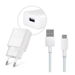   HUAWEI hálózati töltő USB aljzat (10W, gyorstöltő + PY0857 microUSB kábel) FEHÉR