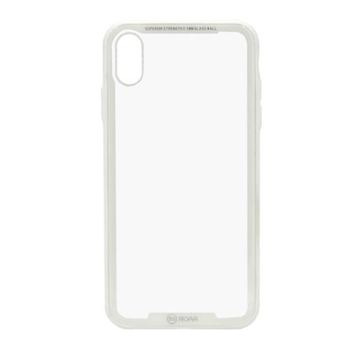 ROAR Glass Airframe telefonvédő szilikon keret (BUMPER, ütésállóság, üveg hátlap) FEHÉR