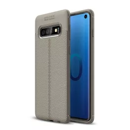   Szilikon telefonvédő (ütésállóság, bőr hatású, varrás minta) SZÜRKE