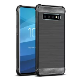   IMAK VEGA szilikon telefonvédő (ütésállóság, légpárnás sarok, szálcsiszolt, karbon minta) FEKETE
