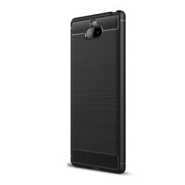 Szilikon telefonvédő (ütésállóság, légpárnás sarok, szálcsiszolt, karbon minta) FEKETE   Szilikon telefonvédő (ütésállóság, légpárnás sarok, szálcsiszolt, karbon minta) FEKETE