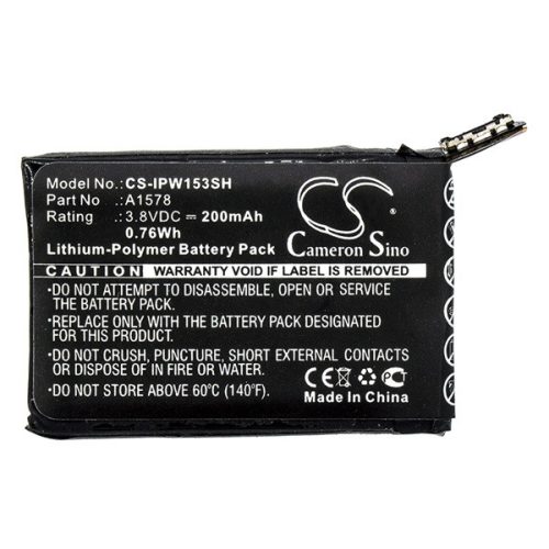 CAMERON SINO Li-Polymer akku (3.8V/200mAh, Apple A1578 kompatibilis) FEKETE