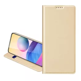   DUX DUCIS SKIN PRO tok álló, bőr hatású (FLIP, oldalra nyíló, kártyazseb, asztali tartó) ARANY