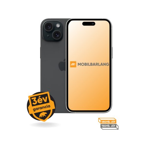 Apple iPhone 15 128GB tárhellyel újszerű állapotban, egyedülállóan hosszú 3 év garanciával!