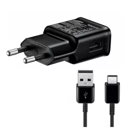   SAMSUNG hálózati töltő USB aljzat (15W, gyorstöltő + Type-C kábel) FEKETE