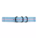 Designed for SAMSUNG pótszíj (univerzális, 22mm, prémium textil, állítható, csíkos) VILÁGOSKÉK/RÓZSASZÍN