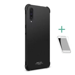   IMAK szilikon telefonvédő (ütésállóság, légpárnás sarok, matt + képernyővédő fólia) FEKETE