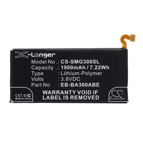 CAMERON SINO Li-Polymer akku (3.8V/1900mAh, Samsung EB-BA300ABE kompatibilis) FEKETE