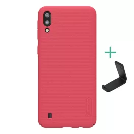   NILLKIN SUPER FROSTED műanyag telefonvédő (gumírozott, érdes felület + asztali tartó) PIROS