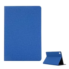   Tok álló, bőr hatású (FLIP, oldalra nyíló, asztali tartó, textil hatás) SÖTÉTKÉK