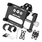 GUB kerékpáros telefontartó (360°-ban állítható, fém kormányra rögzítő, 4-6.7" méret) FEKETE