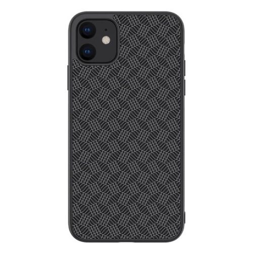 NILLKIN SYNTHETIC FIBER PLAID műanyag telefonvédő (gumírozott, környezetbarát, 3D, csíkos) FEKETE