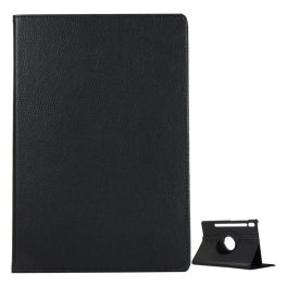   Tok álló, bőr hatású (FLIP, asztali tartó, 360°, ceruza tartó) FEKETE
