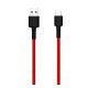 XIAOMI Mi Braided adatkábel (USB - Type-C, gyorstöltő, 3A, cipőfűző, 100cm) PIROS