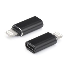   Adapter (Type-C aljzat - lightning, adatátvitel és töltés) FEKETE