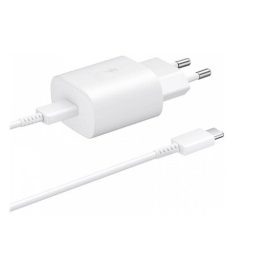   SAMSUNG hálózati töltő Type-C aljzat (25W, PD gyorstöltő 3.0 + Type-C kábel) FEHÉR