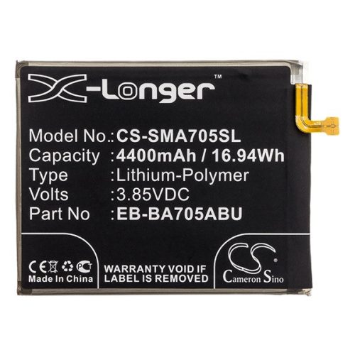 CAMERON SINO Li-Polymer akku (3.85V/4400mAh, Samsung EB-BA705ABE kompatibilis) FEKETE