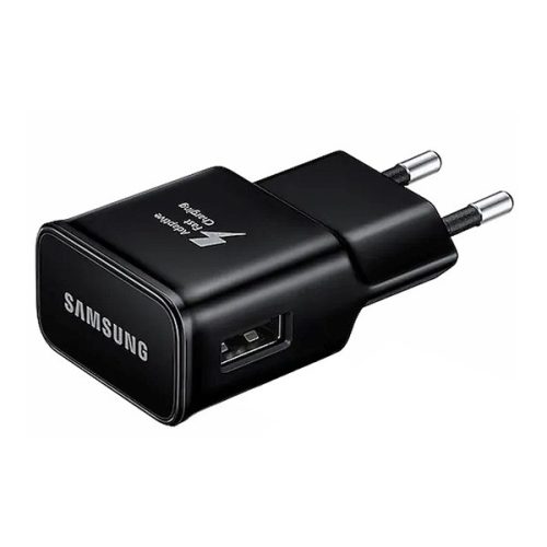 SAMSUNG hálózati töltő USB aljzat (15W, EP-TA200EBE, gyorstöltő) FEKETE