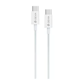   DEVIA SMART adatkábel (Type-C - Type-C, 60W, PD gyorstöltő, 100cm) FEHÉR