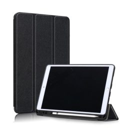 Tok álló, bőr hatású (aktív FLIP, oldalra nyíló, TRIFOLD, asztali tartó, ceruza tartó) FEKETE   Tok álló, bőr hatású (aktív FLIP, oldalra nyíló, TRIFOLD, asztali tartó, ceruza tartó) FEKETE