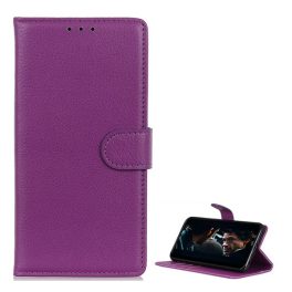   Tok álló, bőr hatású (FLIP, oldalra nyíló, asztali tartó, prémium) LILA