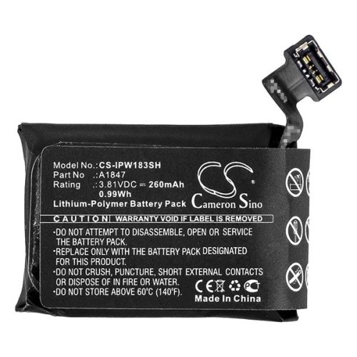 CAMERON SINO Li-Polymer akku (3.81V/260mAh, Apple A1847 kompatibilis) FEKETE