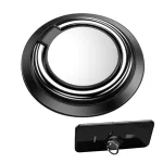 Tartógyűrű (fém, ragasztható, telefon tartó, kitámasztó, 360°) FEKETE