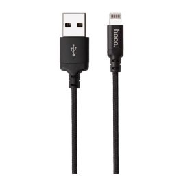   HOCO X14 adatkábel (USB - lightning, gyorstöltő, cipőfűző, 100cm) FEKETE