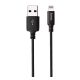 HOCO X14 adatkábel (USB - lightning, gyorstöltő, 100cm, cipőfűző) FEKETE